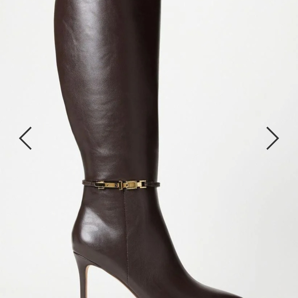 Wide Calf Elegant Brown Leather Knee-High Boots